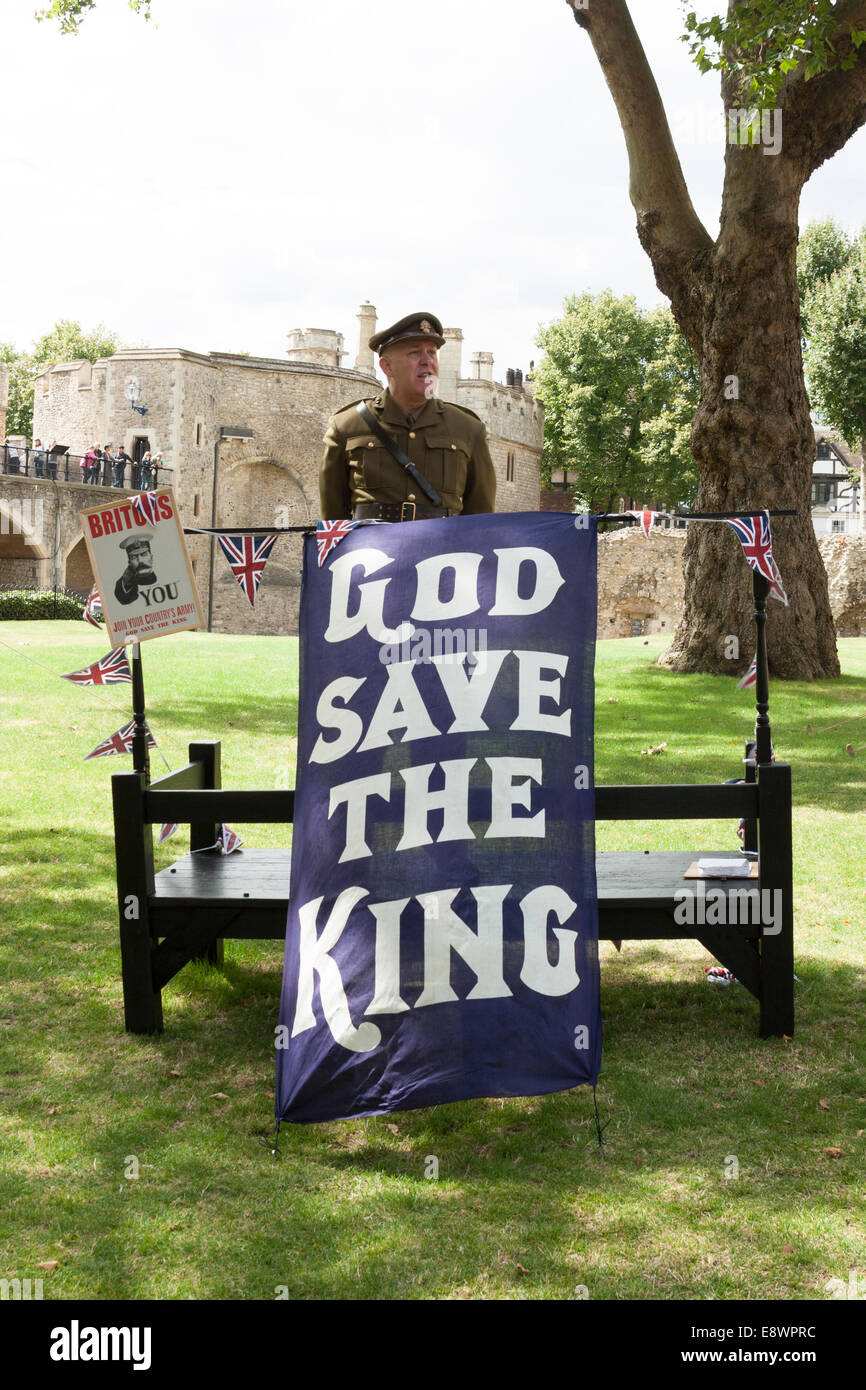 A first world war reenactment at the Tower of London Stock Photo