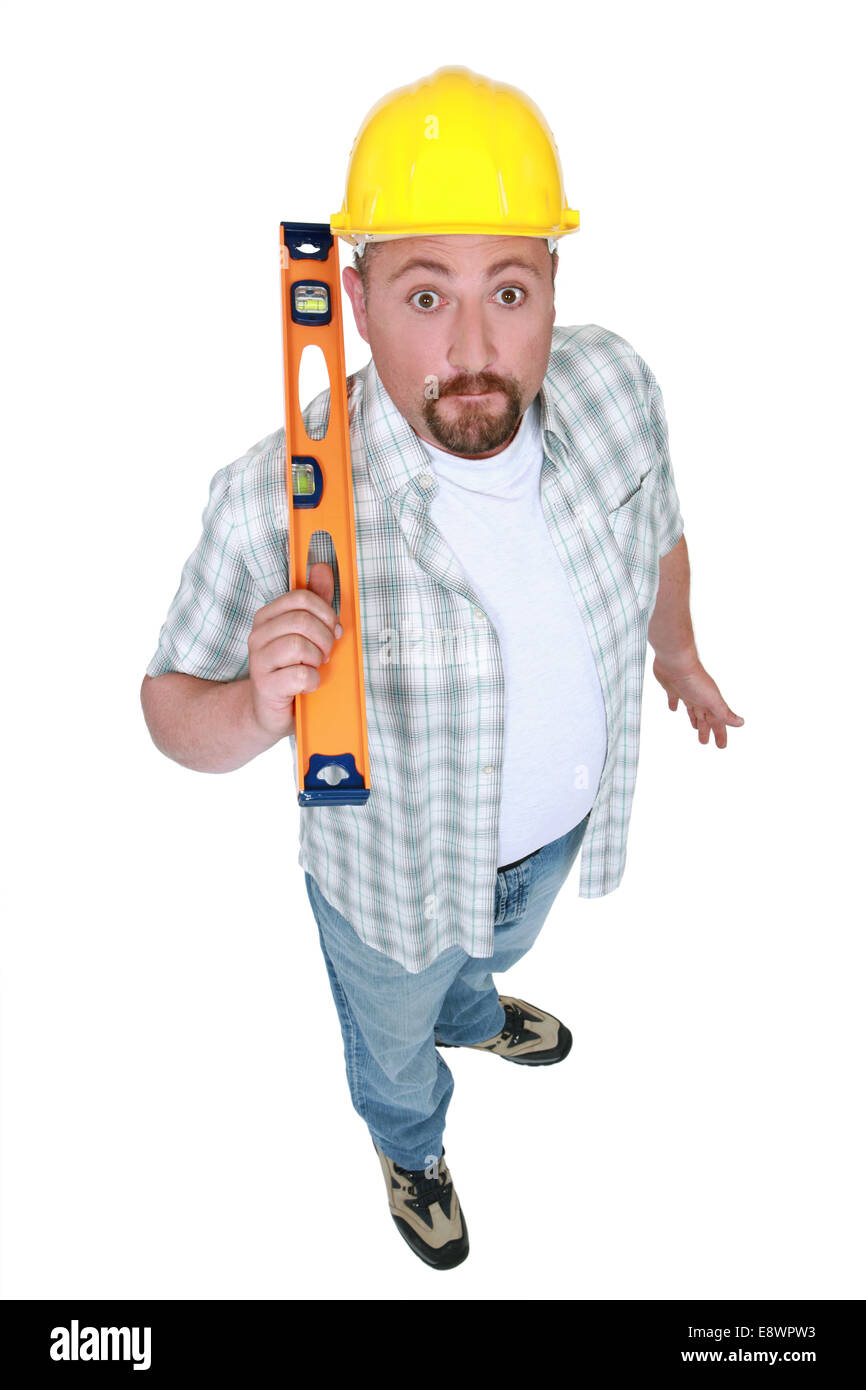 Man architect holding level hi-res stock photography and images - Alamy
