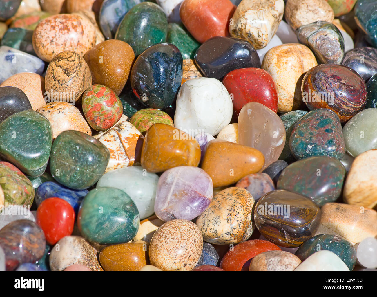 Collection of the semi precious stones Stock Photo