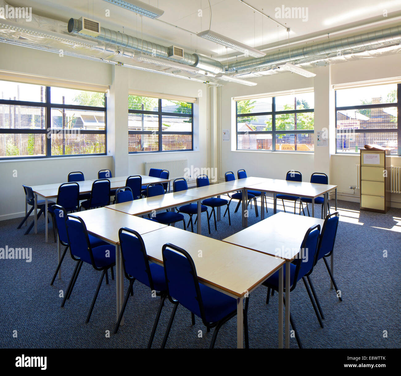 Classroom interior of Leyton Sixth Form College Redevelopment, London