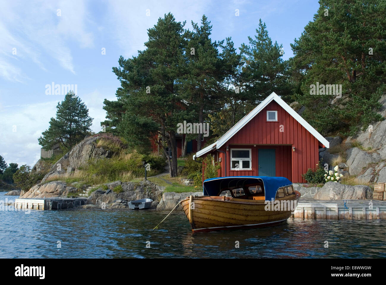 Holiday home on an island in the 'fjords' near Kristiansand, Norway