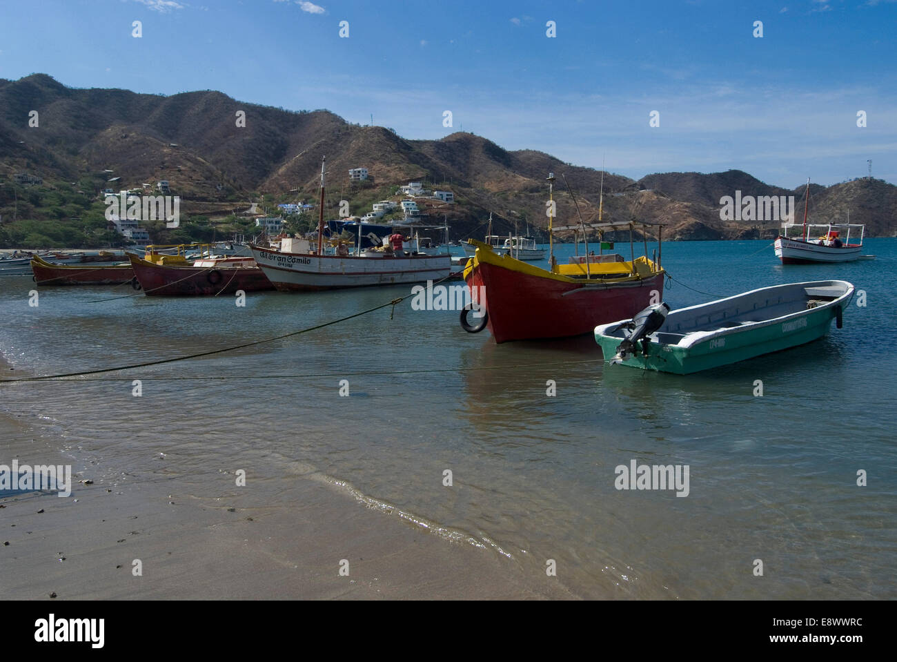 Fishing village of Taganga, along the Caribbean coast, Colombia Stock Photo