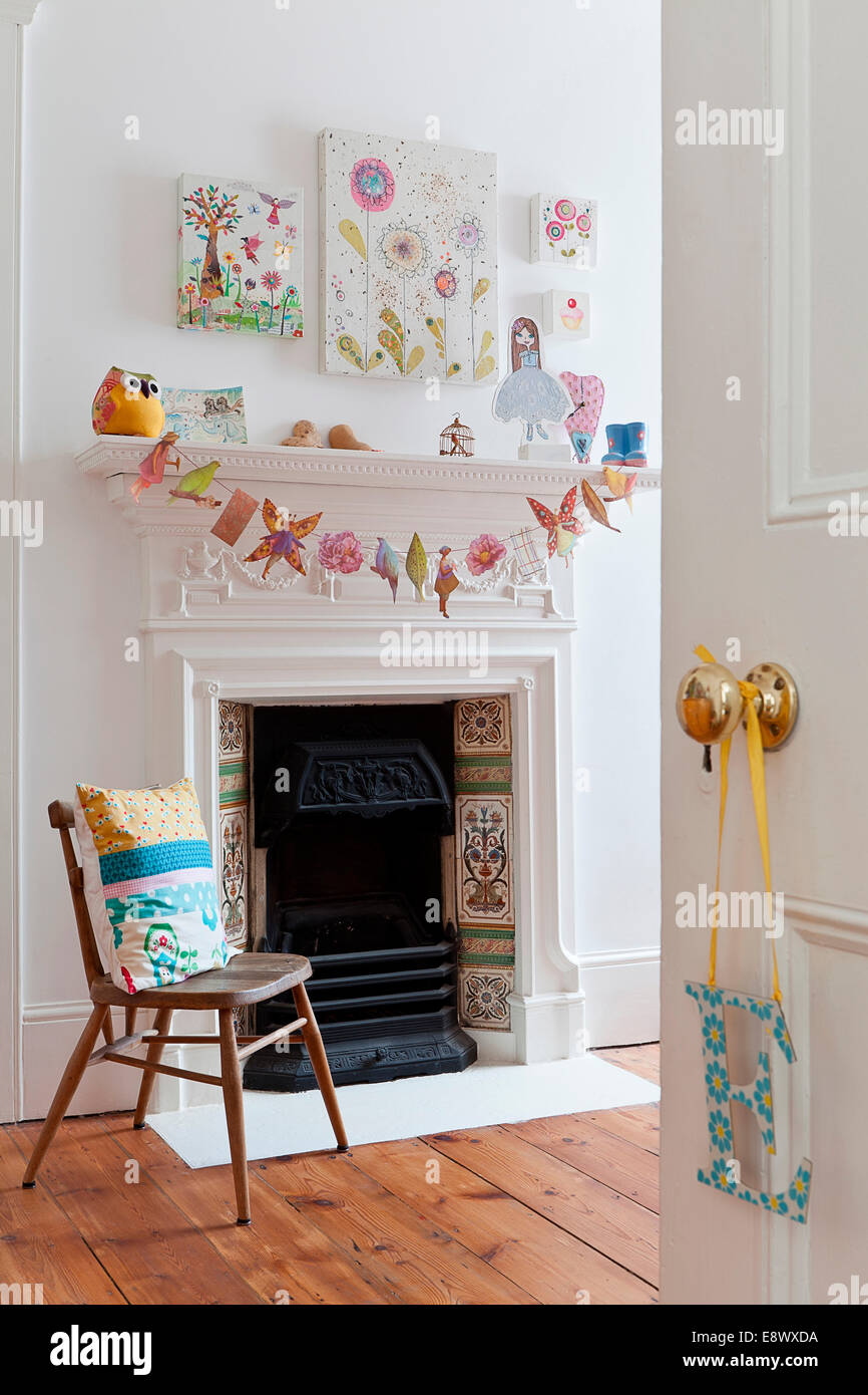 View Into Room With Wooden Chair In Front Of Victorian
