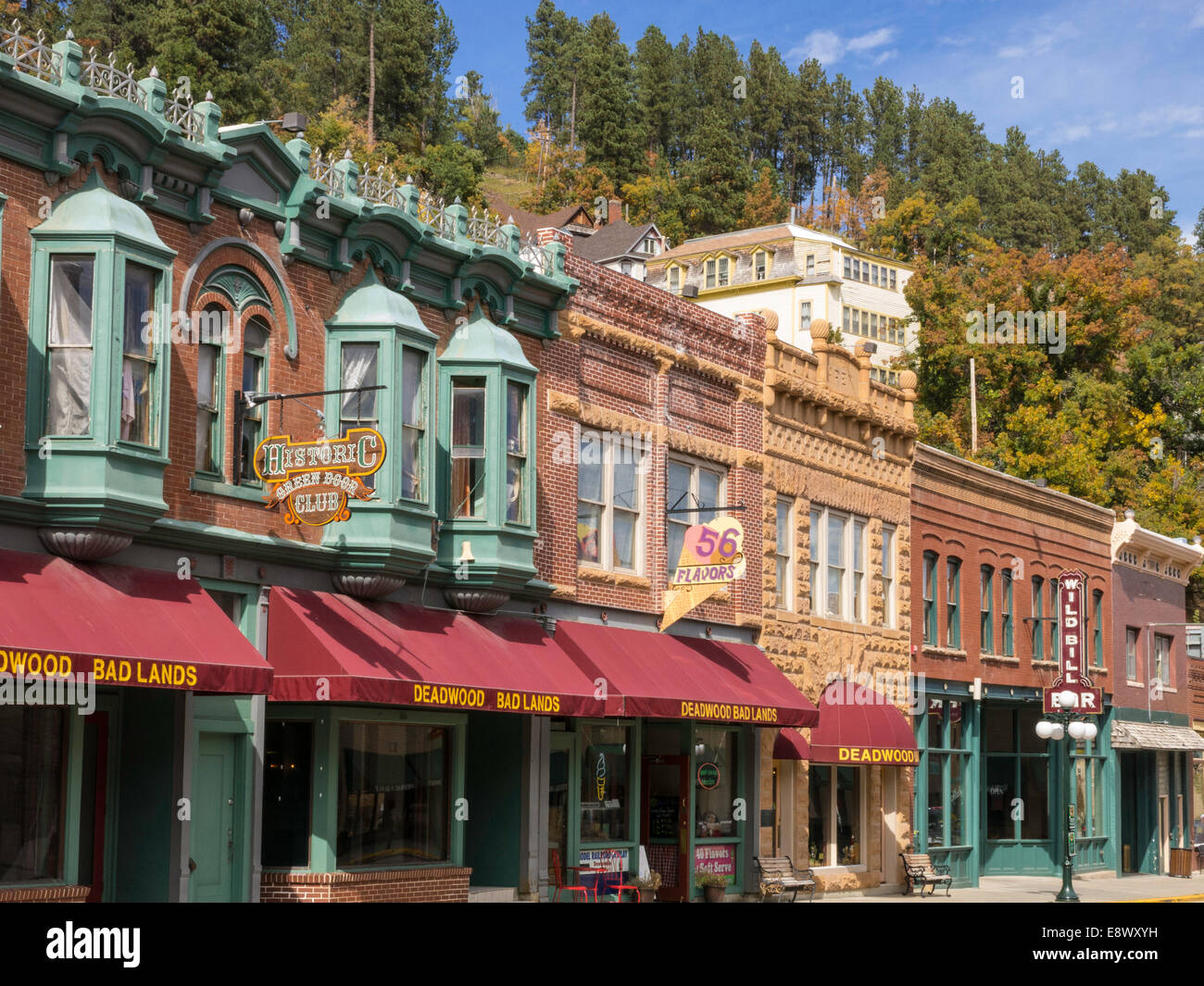 Historic Main Street in Deadwood, South Dakota, USA Stock Photo