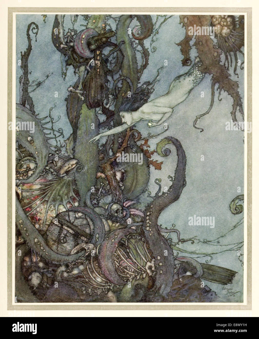 Little Mermaid - Edmund Dulac (1882-1953) illustration from ‘Stories from Hans Andersen’. See description for more information. Stock Photo