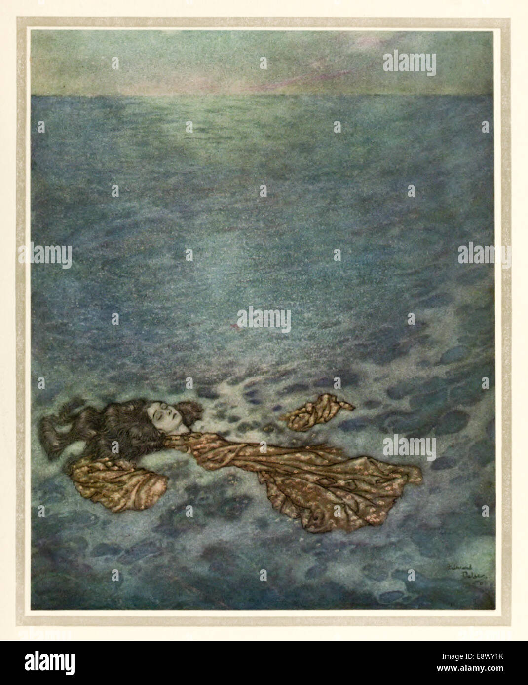 Little Mermaid - Edmund Dulac (1882-1953) illustration from ‘Stories from Hans Andersen’. See description for more information. Stock Photo