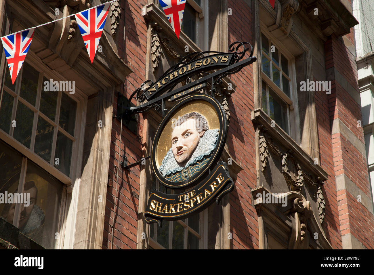 The sign of The Shakespeare pub, Birmingham, UK Stock Photo