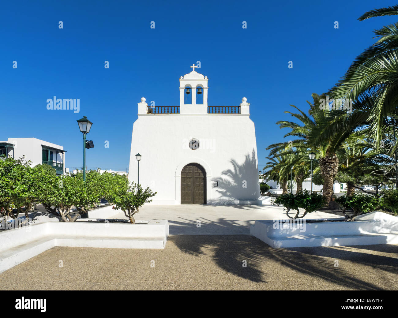 Church in Uga on Lanzarote Stock Photo