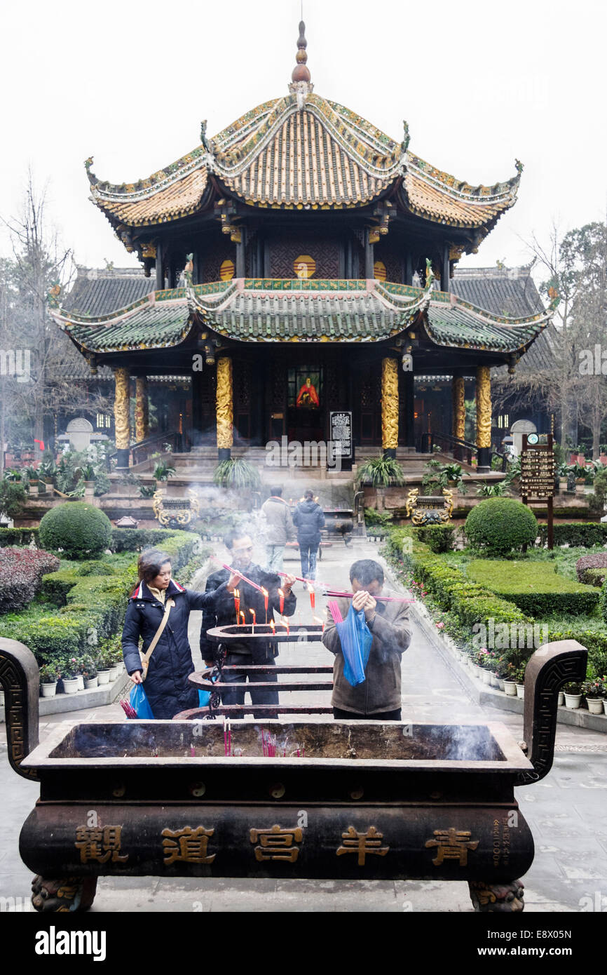 Qingyang Taoist Temple. Chengdu, Sichuan, China Stock Photo