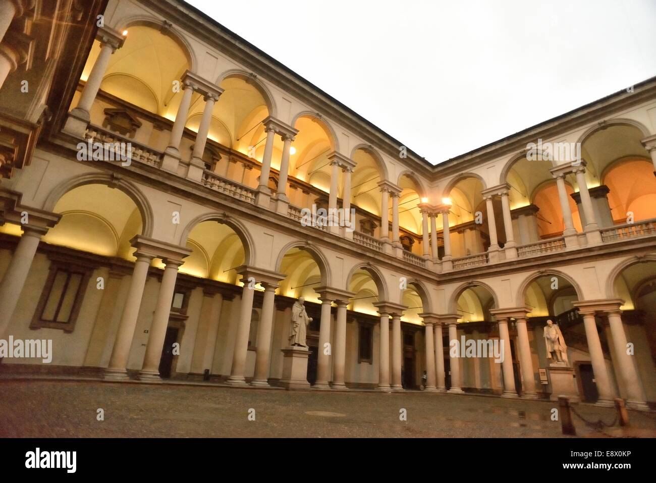Courtyard Palazzo Brera (night lights) Stock Photo
