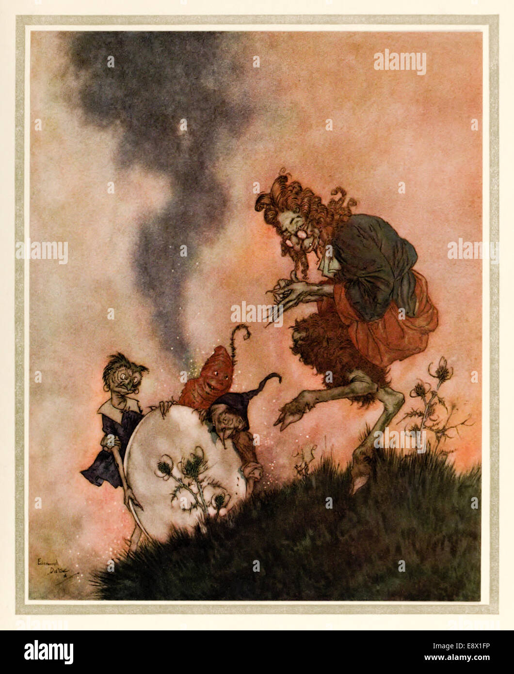 Snow Queen - Edmund Dulac (1882-1953) illustration from ‘Stories from Hans Andersen’. See description for more information. Stock Photo