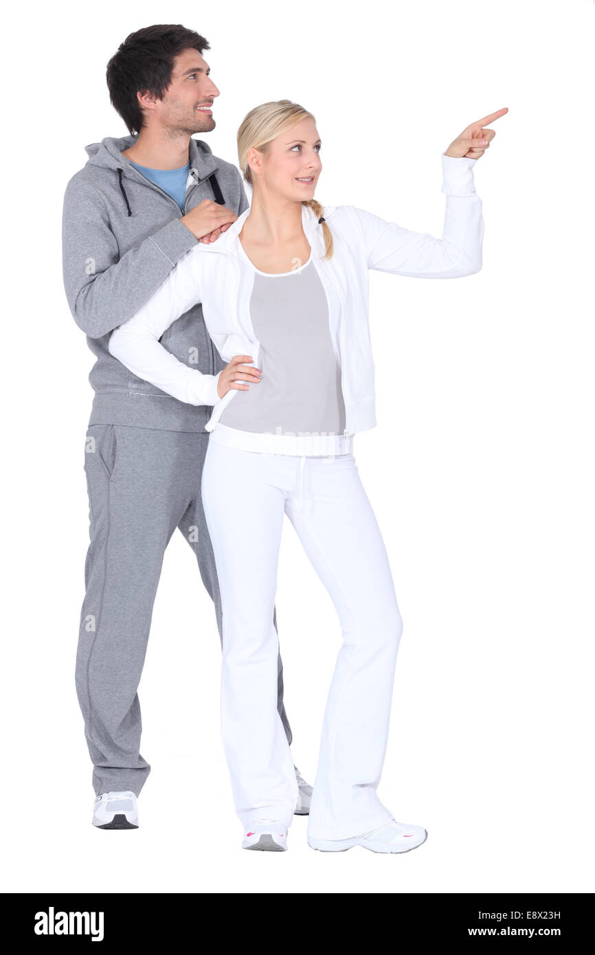 Couple exercising together Stock Photo