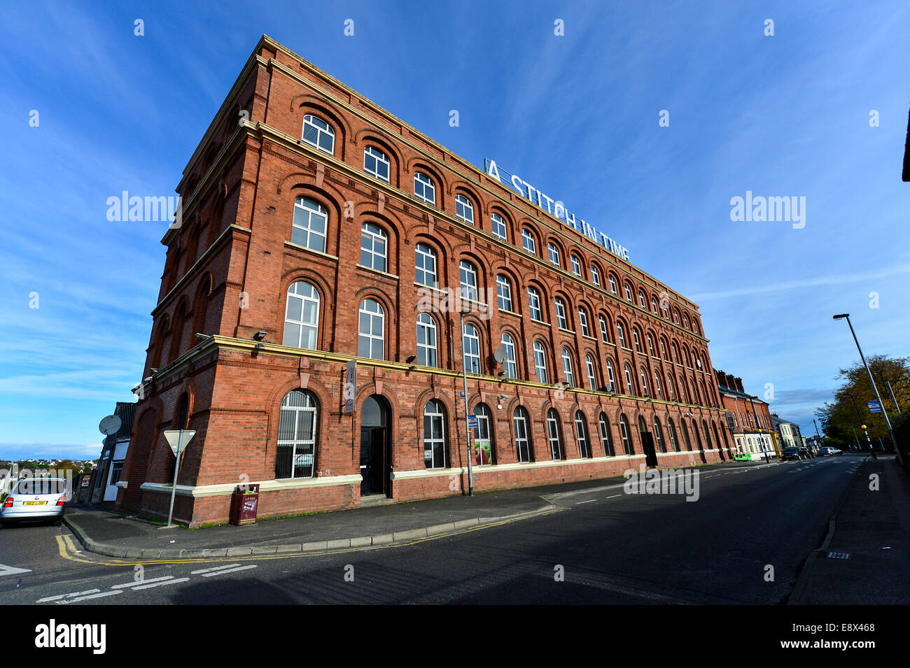 Stock Photo - Former 19th century red brick shirt factory, Derry, Londonderry, Northern Ireland. ©George Sweeney /Alamy Stock Photo
