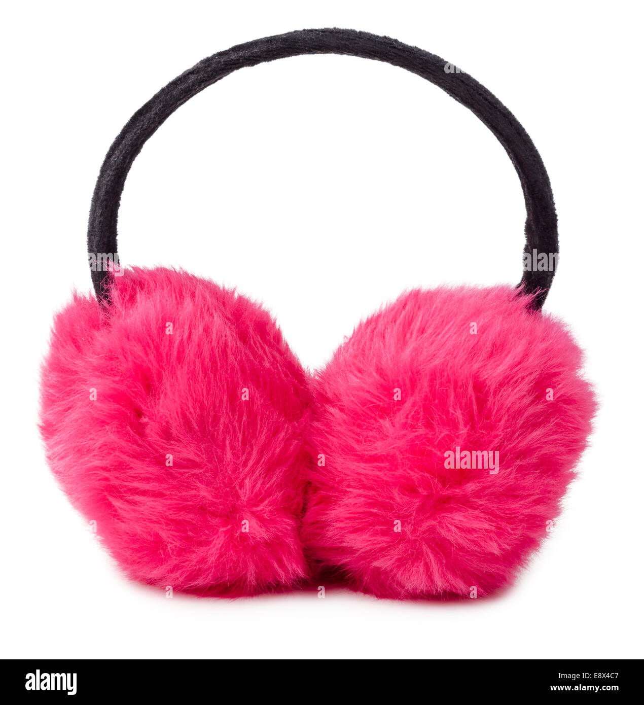Pink Winter Earmuffs Isolated On White Background Stock Photo