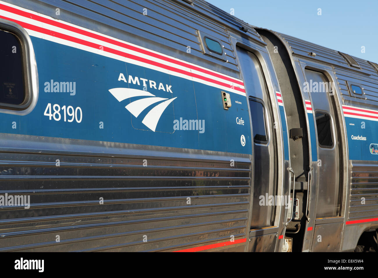 Amtrak train at Rutland Station in Vermont, USA Stock Photo