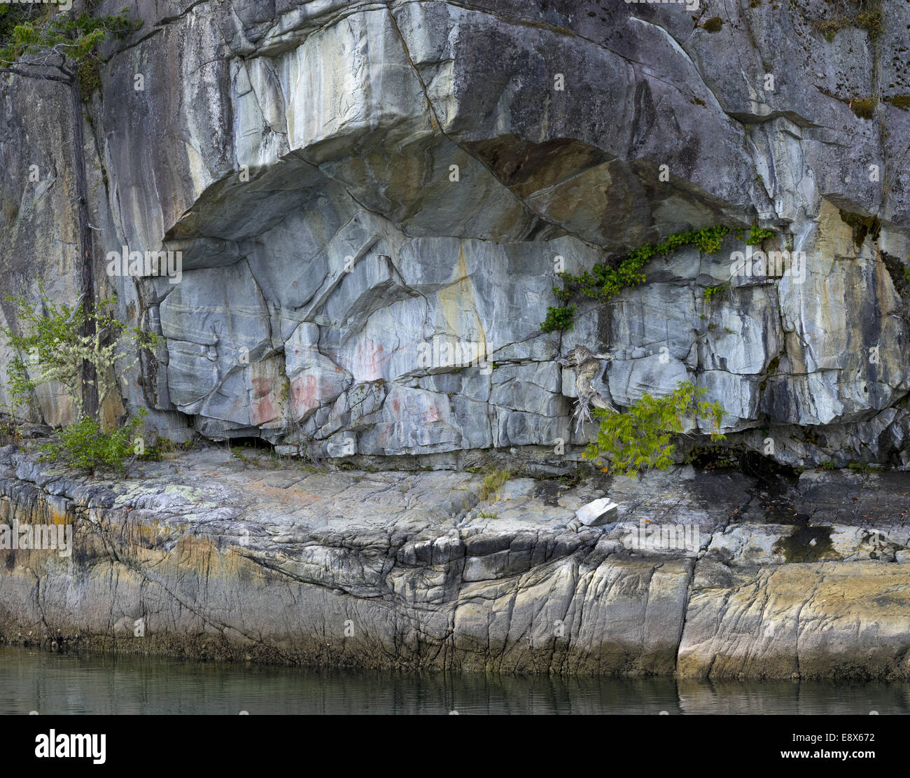 Bc Rocks British Columbia, Canada: Detail of faint petroglyphs on a rock wall at ...