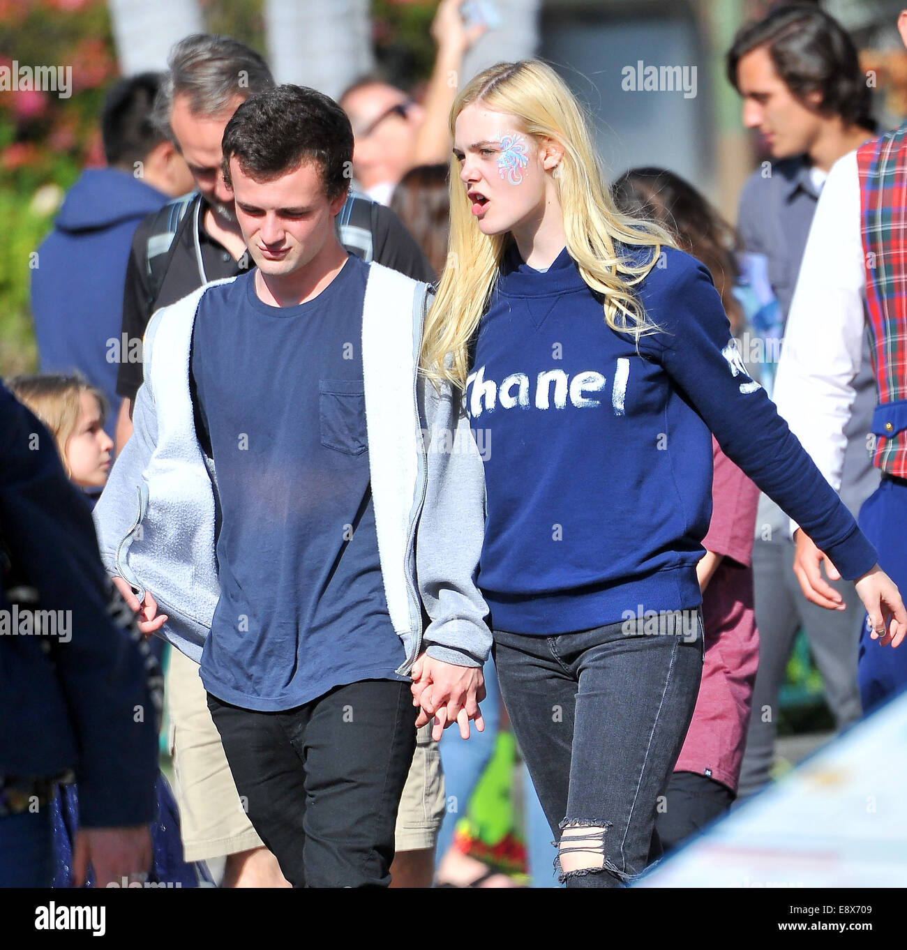 Elle Fanning celebrates her 16th birthday at Disneyland with her boyfriend  Featuring: Elle Fanning Where: Los Angeles, California, United States When:  13 Apr 2014 Stock Photo - Alamy