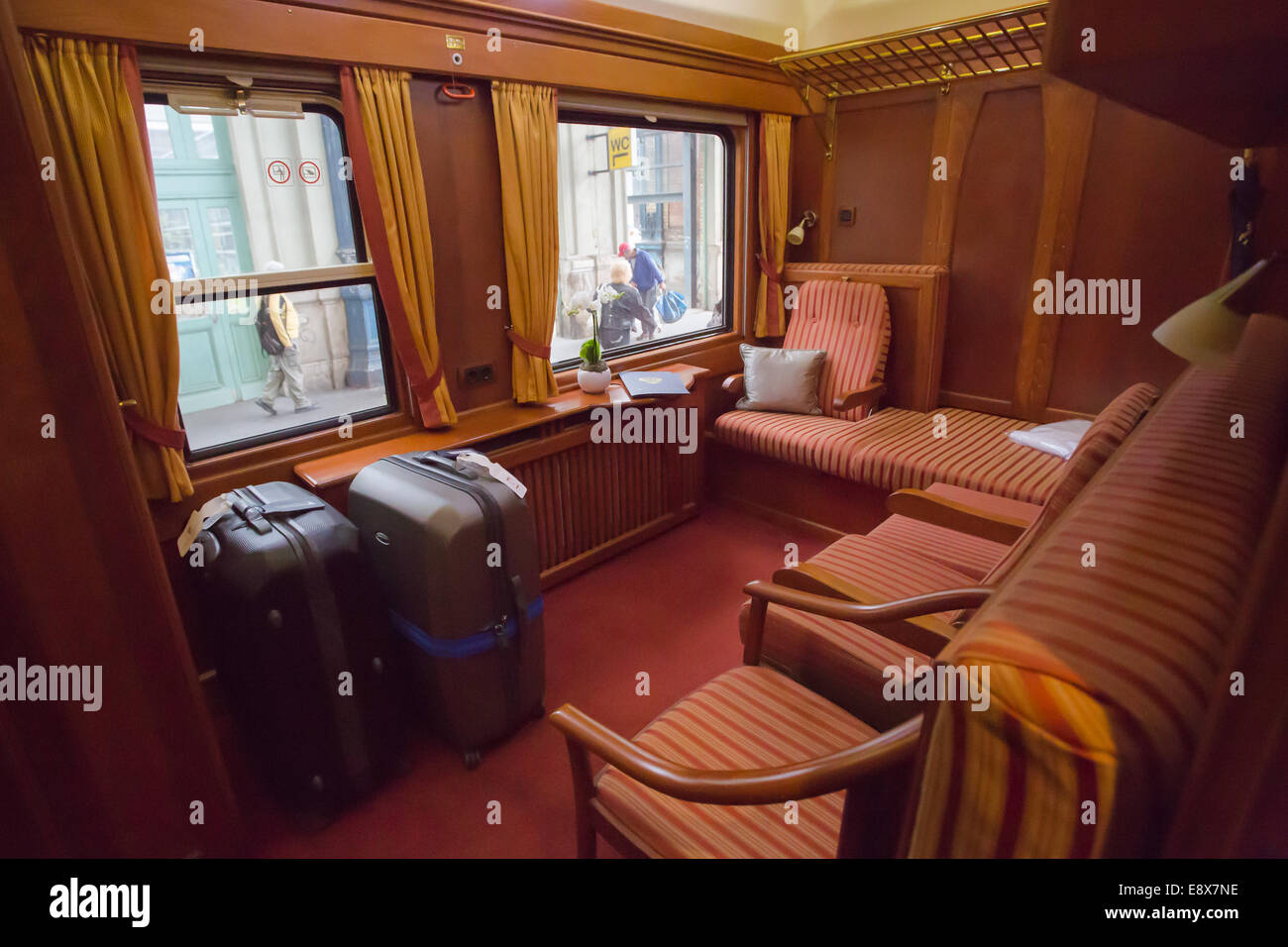Budapest, Hungary. 16th October, 2014. A sleeping car of the Golden Eagle Danube Express luxury