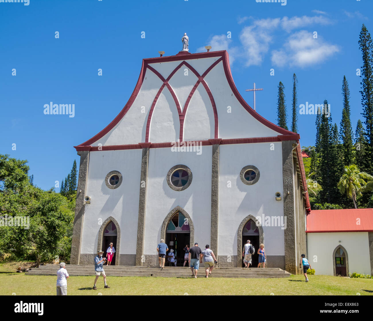 Vao church on Île des Pins, Isle of Pines, Kunie Island, New Caledonia, Pacific Ocean Stock Photo