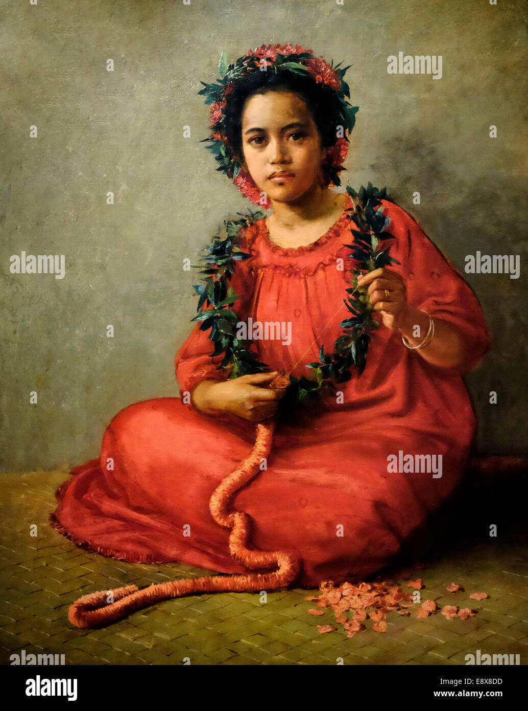 The Lei Maker 1901 Theodore Wores Stock Photo