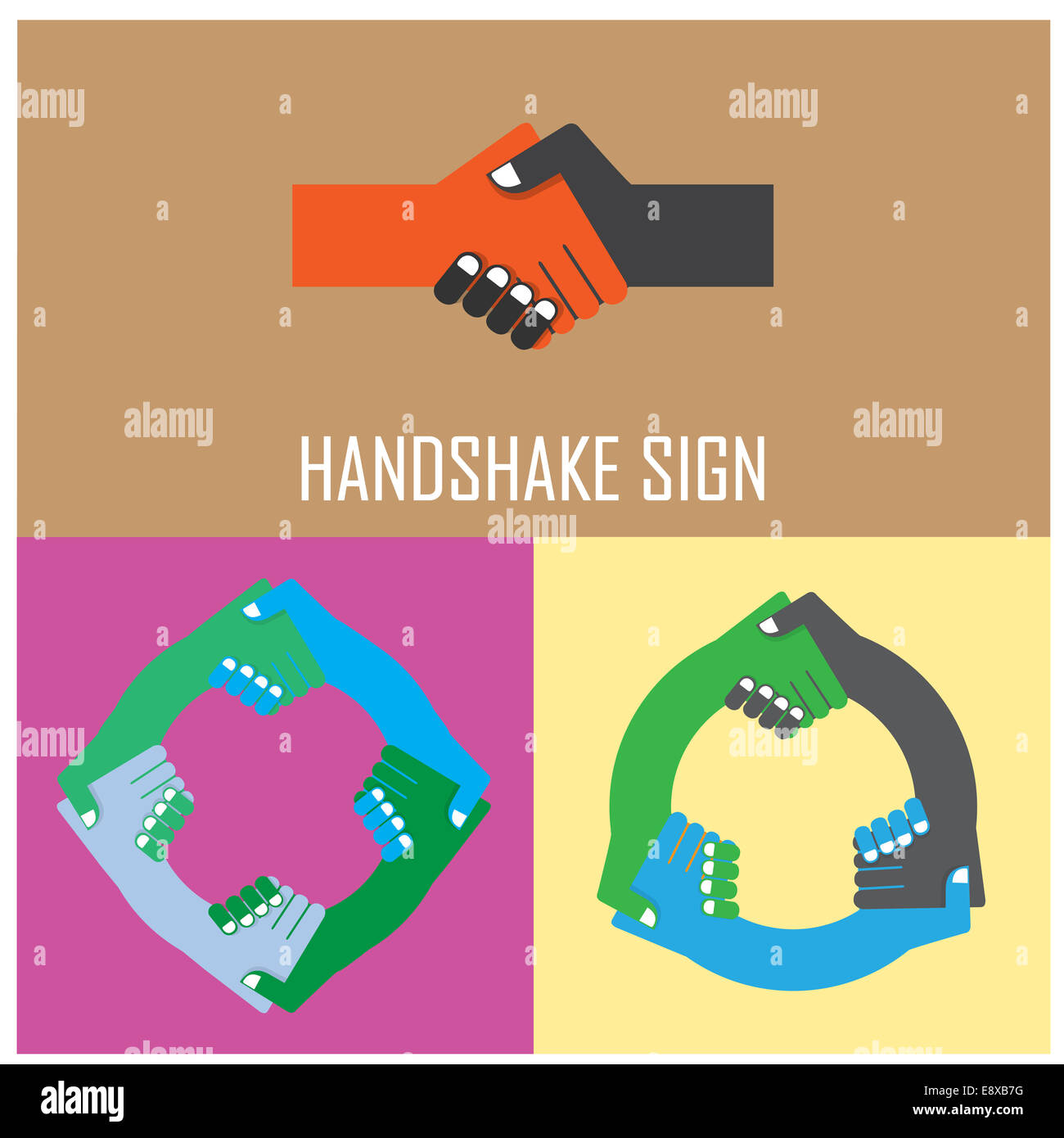 Handshake abstract sign .Partnership symbol. Business creative concept. Stock Photo