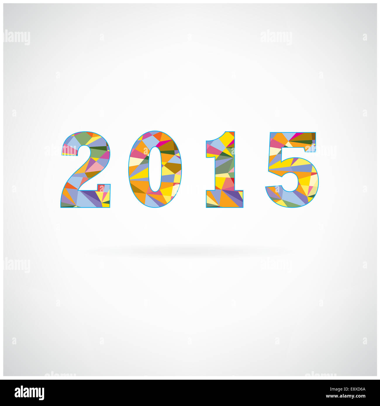 Creative happy new year 2015 text Design. Stock Photo