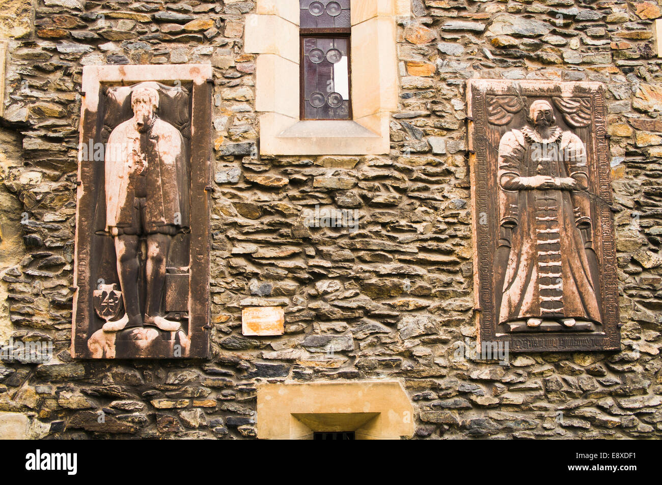 Renaissance tombstones collection at the walls of the Church of St Stephen from the 13th century, a prominent example of early Gothic architecture, in Kourim, a small town in the Central Bohemian Region, Czech Republic, on October 11, 2014. (CTK Photo/Lib Stock Photo