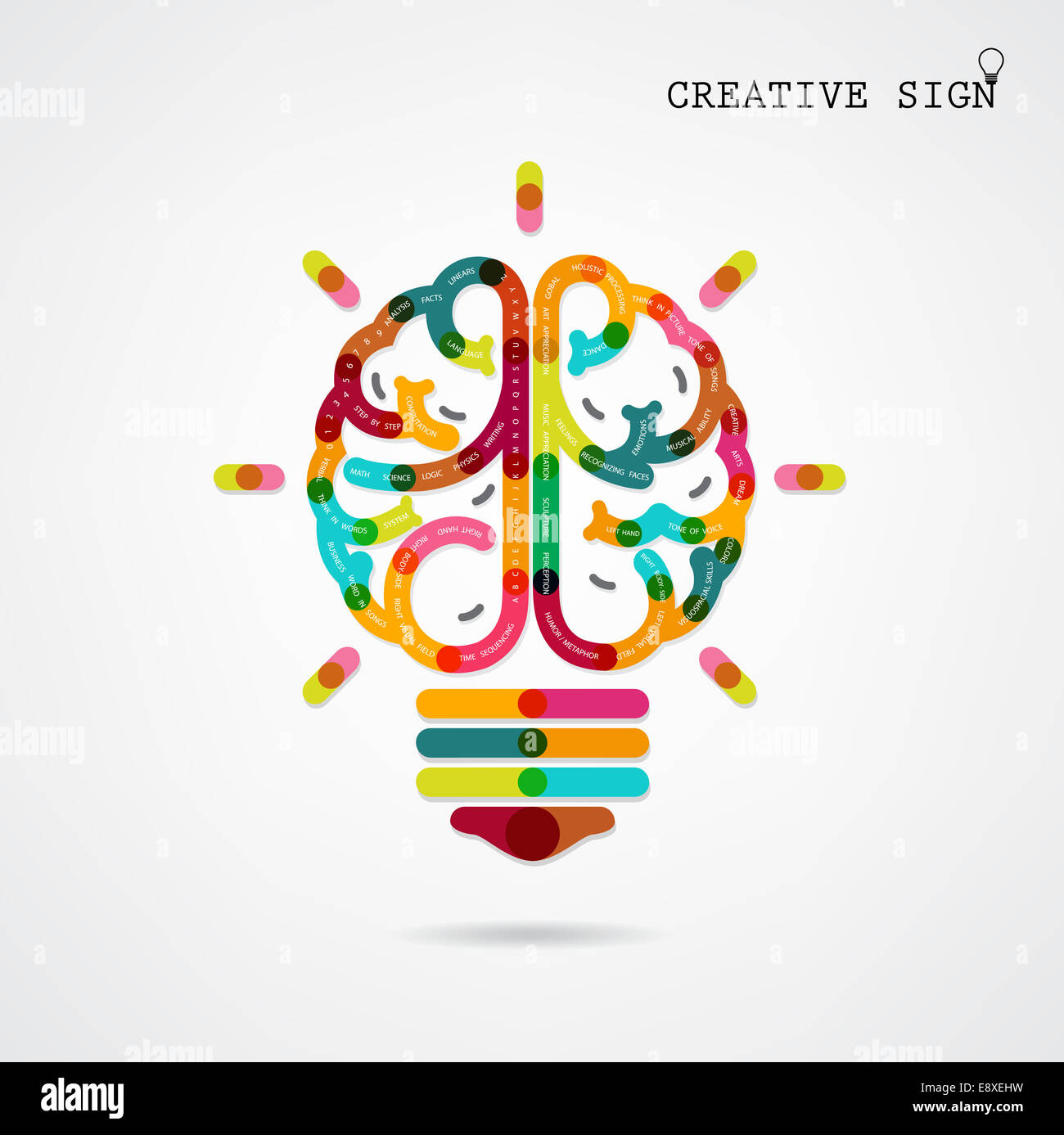 Creative infographics left and right brain function ideas on background,design for poster,flyer,cover, brochure,diagram . Stock Photo