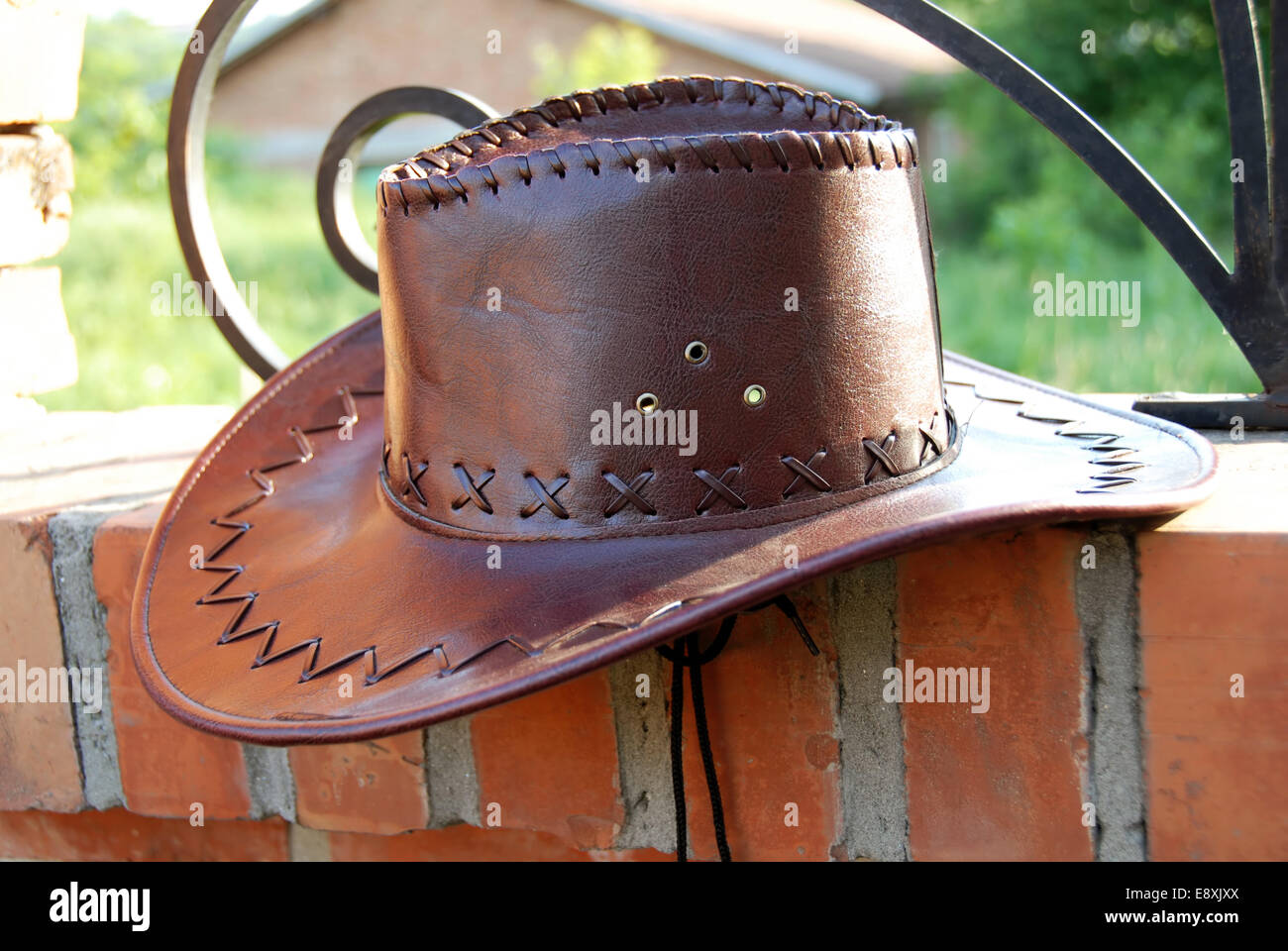 Brown cowboy hat Stock Photo Alamy