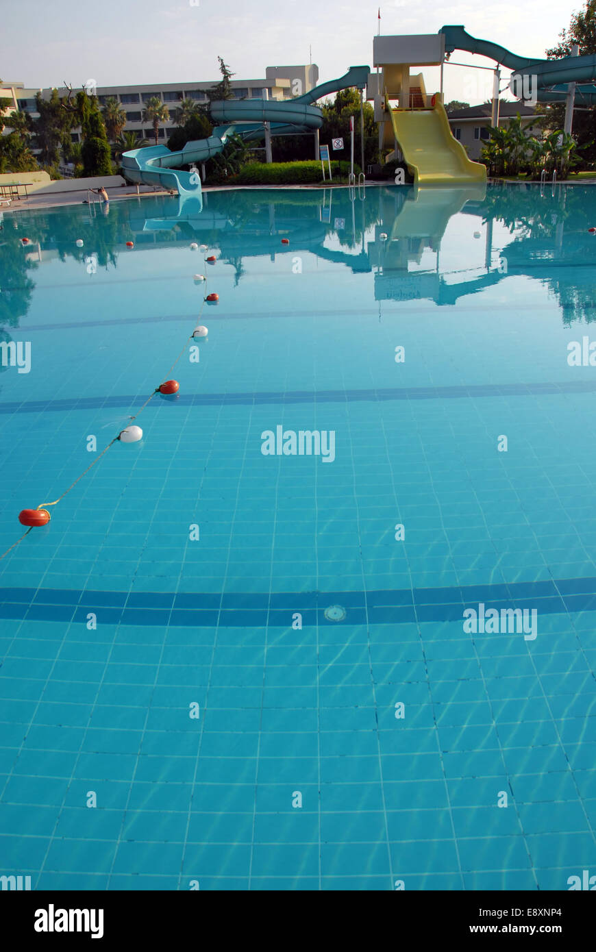 Aqua park on swimming pool Stock Photo Alamy