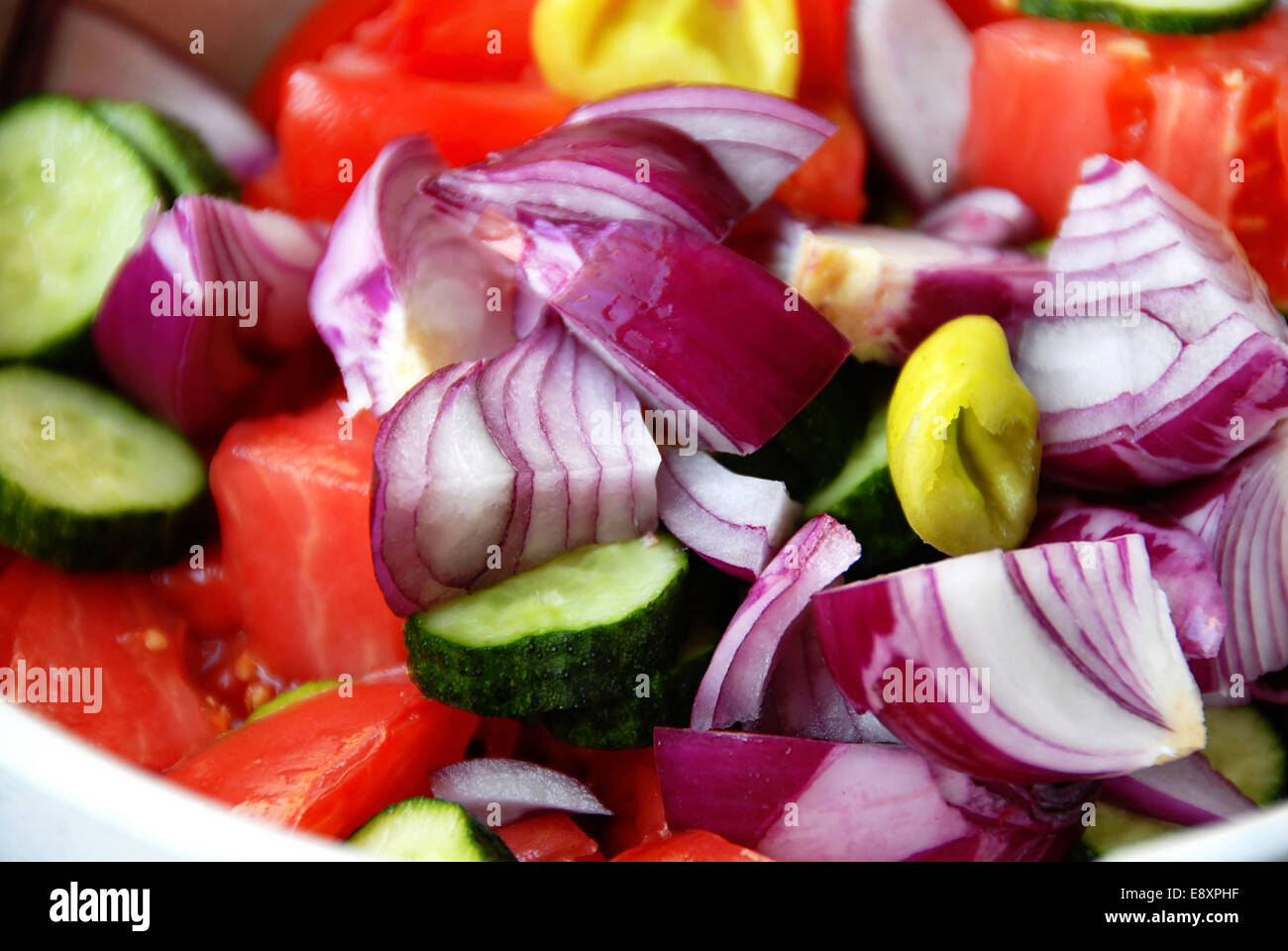 Various cut vegetables Stock Photo - Alamy