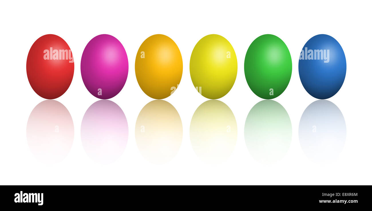 Colorful Easter eggs on Easter Stock Photo