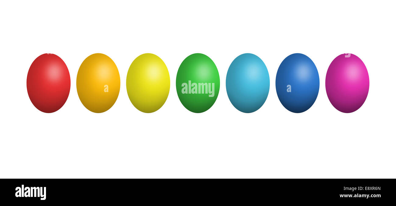 Colorful Easter eggs on Easter Stock Photo