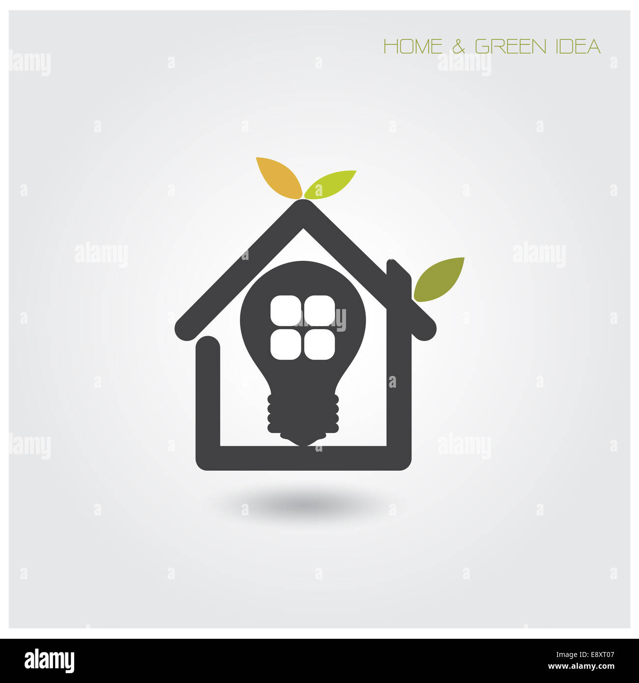 Green energy home concept ,house and garden symbol. Stock Photo