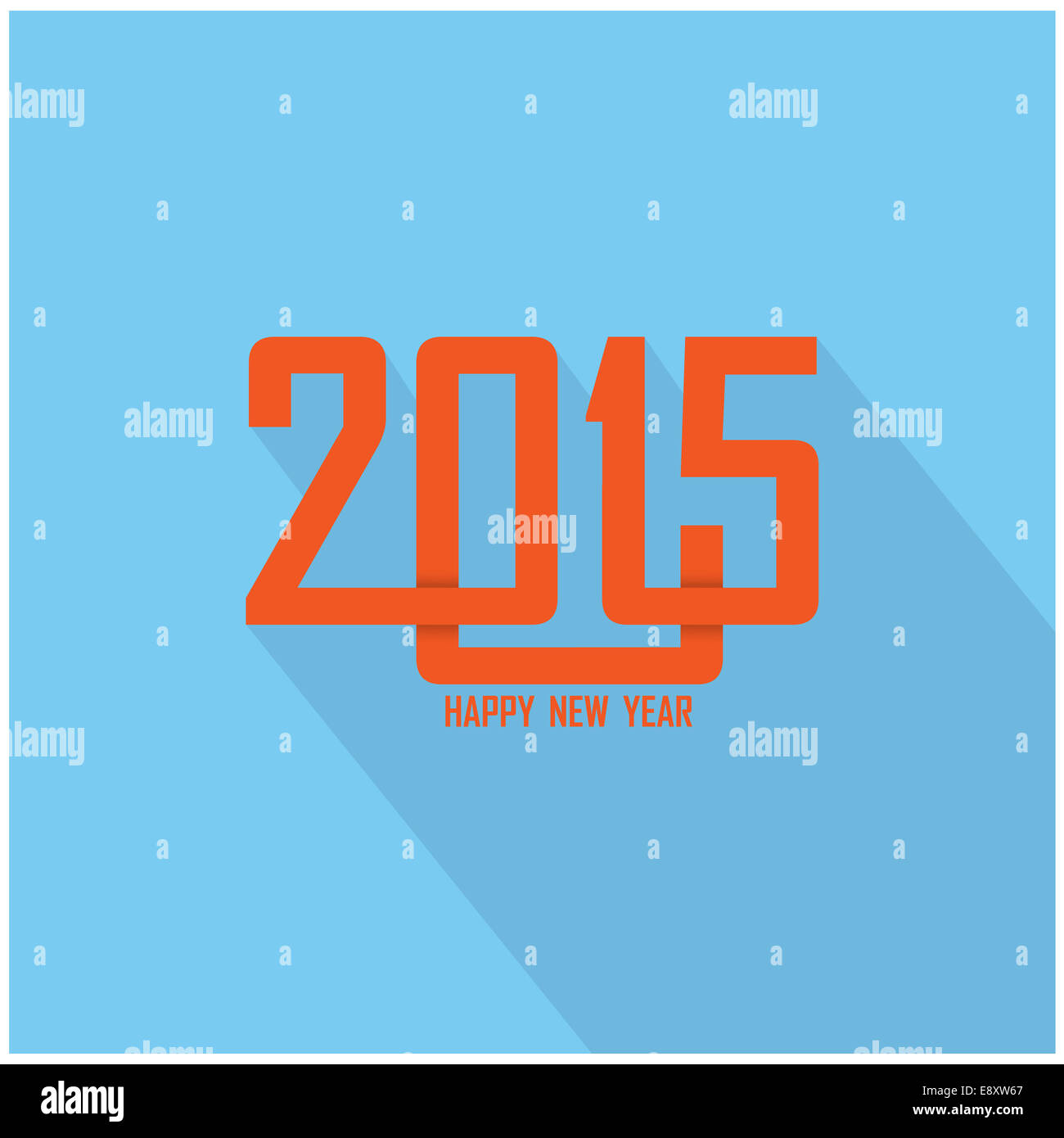 Happy new year 2015 creative greeting card design. Stock Photo