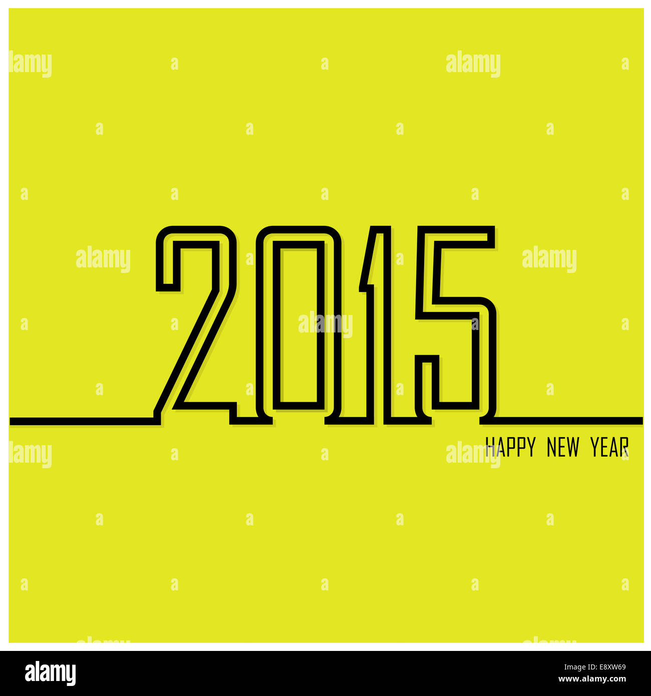 Creative happy new year 2015 text Design. Stock Photo