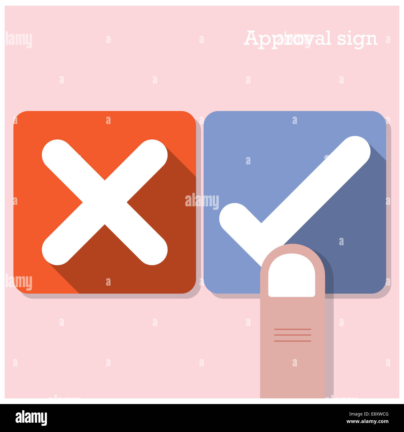 Approval concept. The best choice icons. Stock Photo