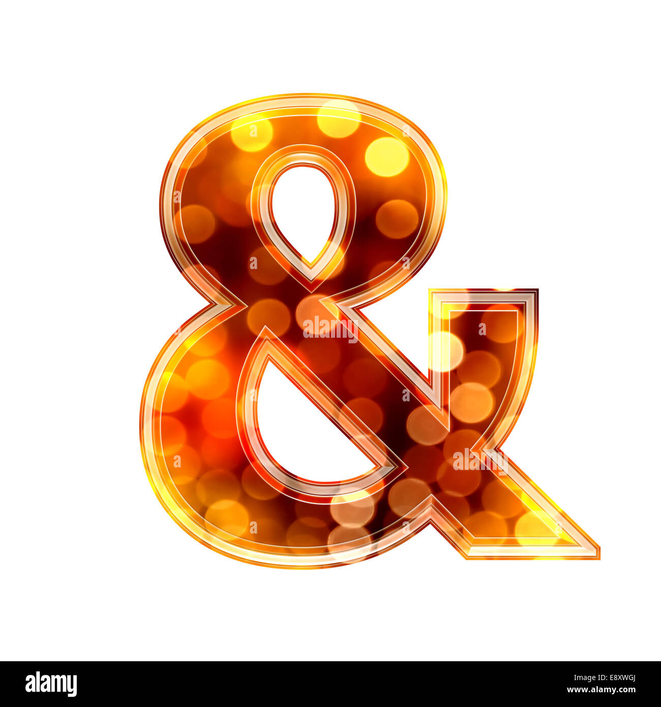 3d sign whith glowing lights texture Stock Photo