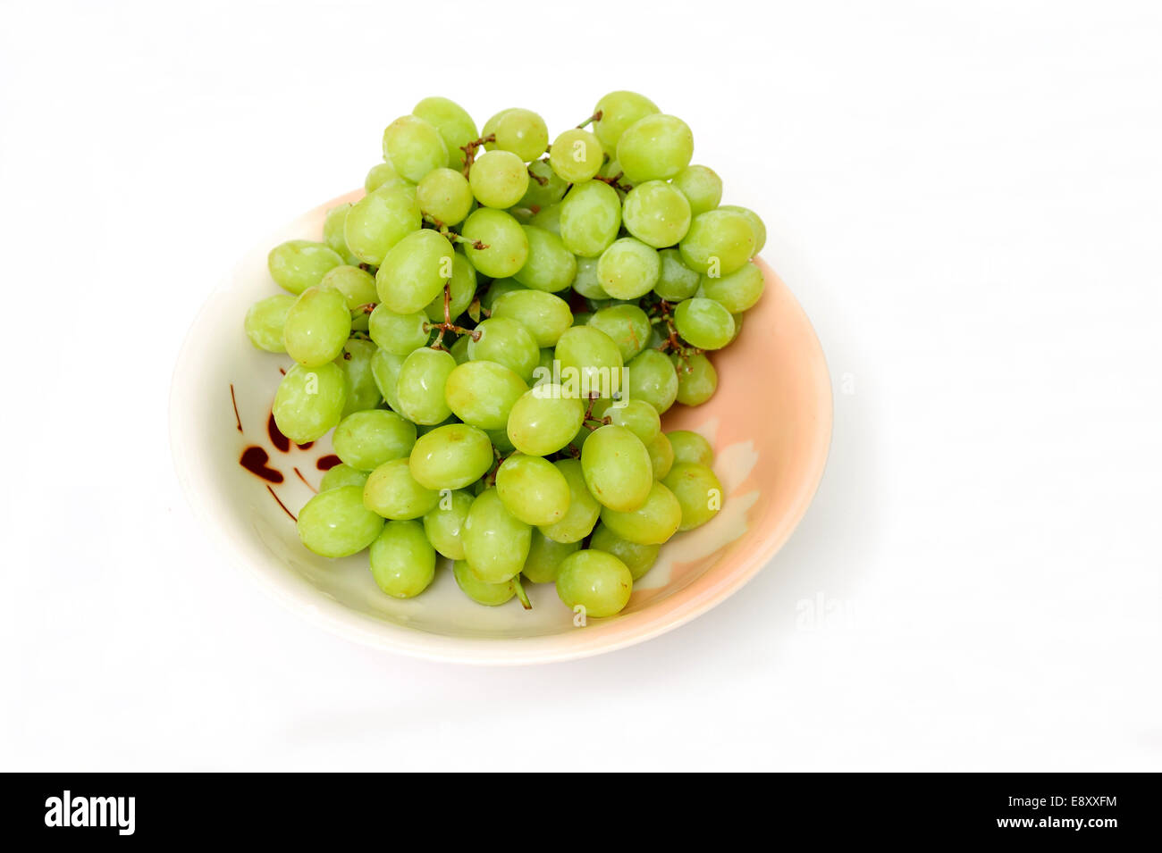 Green Grapes In A Bowl Stock Photo