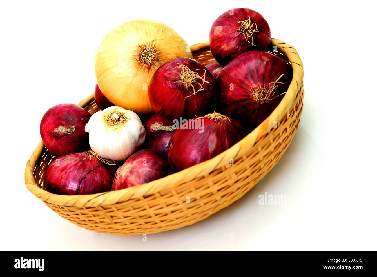 Basket Of Onions Stock Photo