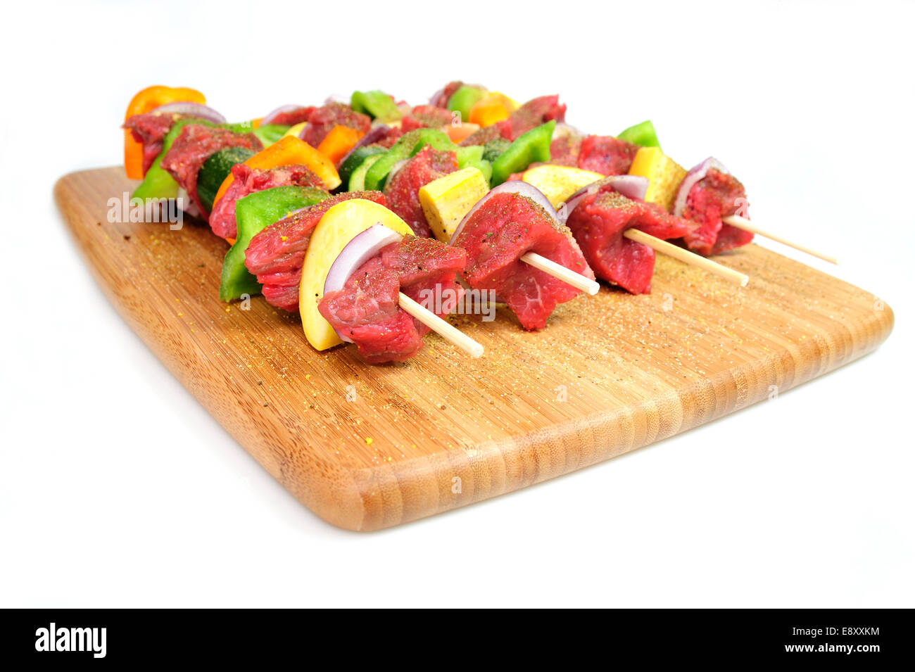 Steak And Vegetabe Kabob's Stock Photo
