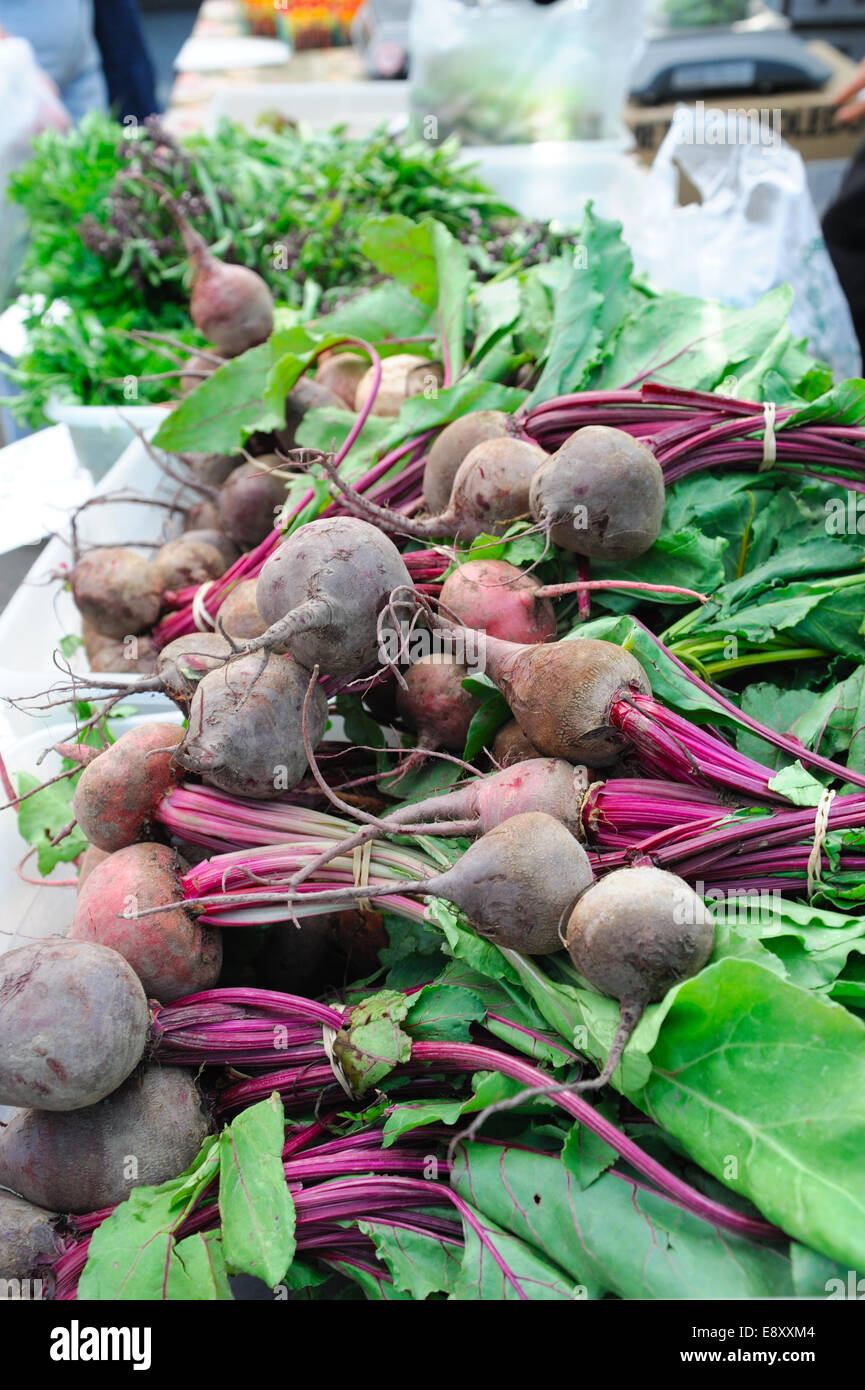 Whole Beets With Tops Stock Photo