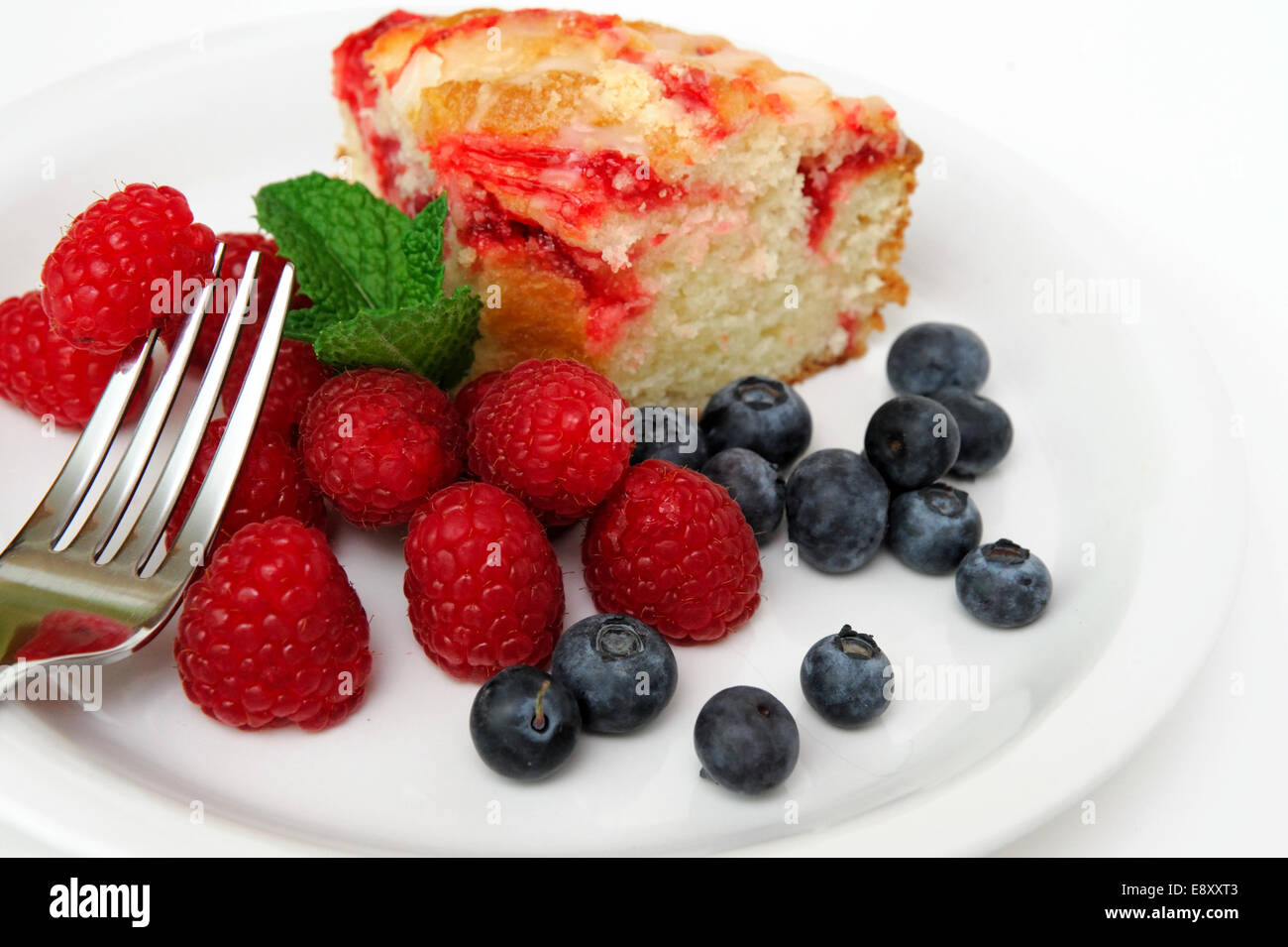 Coffee Cake And Berries Stock Photo