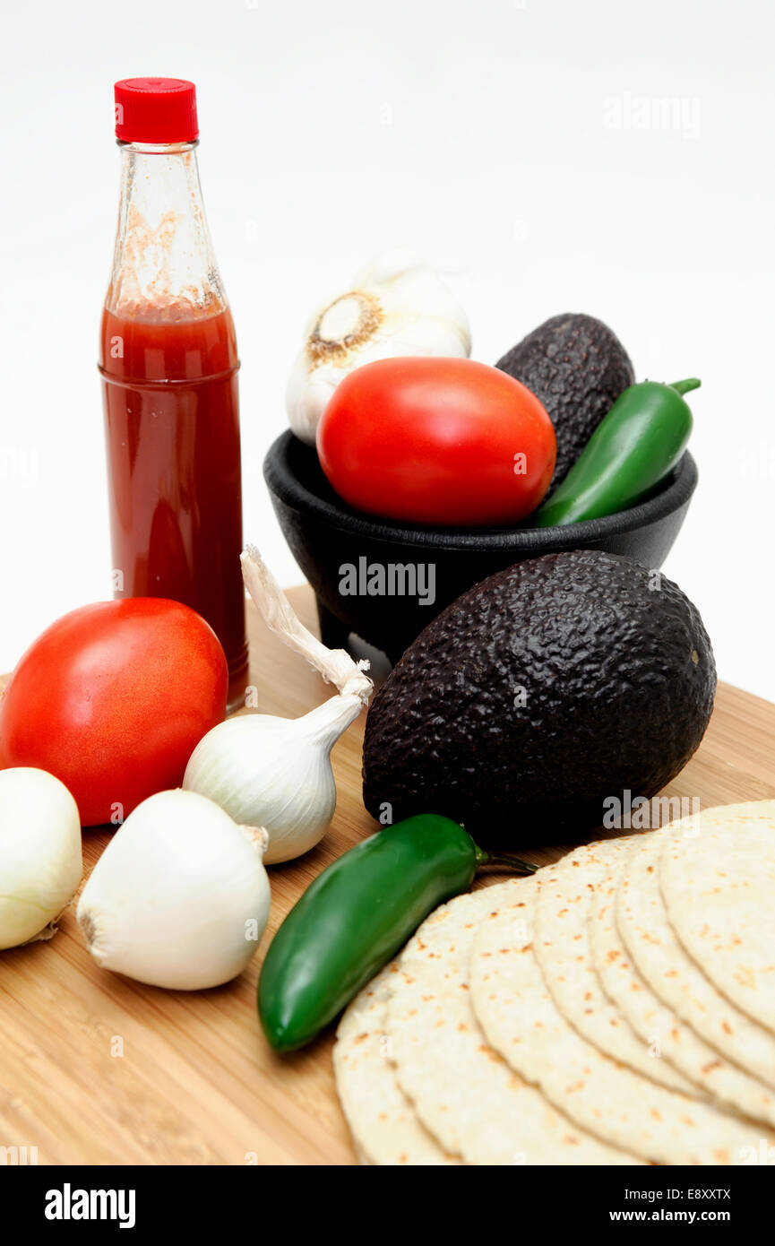 Hot Sauce And Tortillas Stock Photo