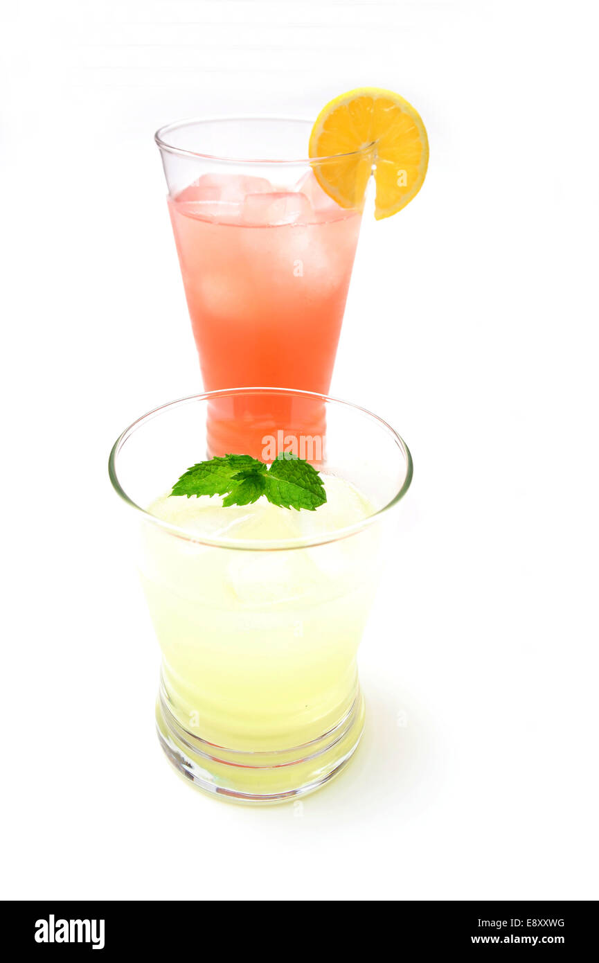 Pink And Yellow Lemonade Stock Photo Alamy