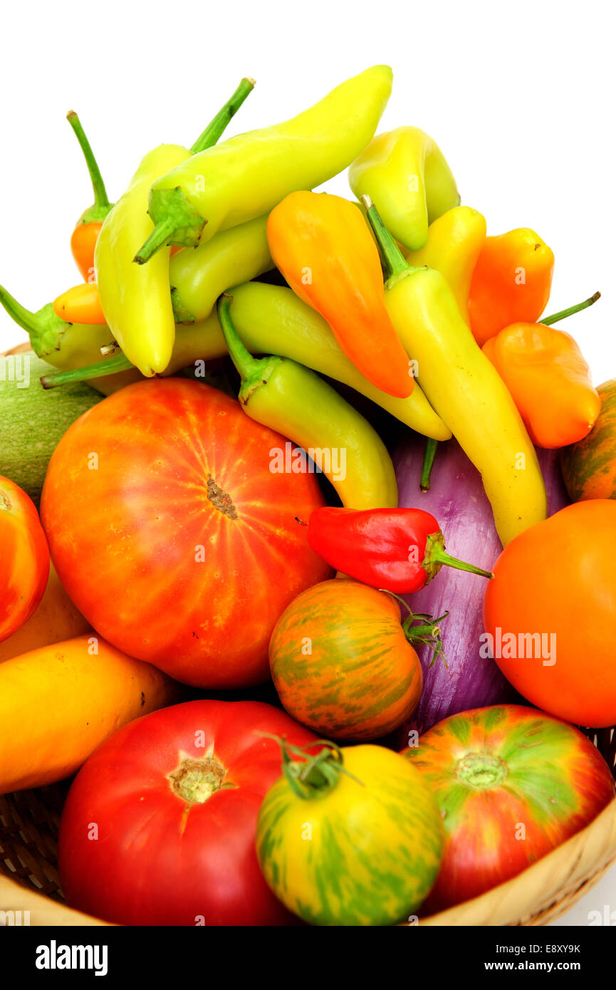 Hot Chilis And Tomatoes Stock Photo