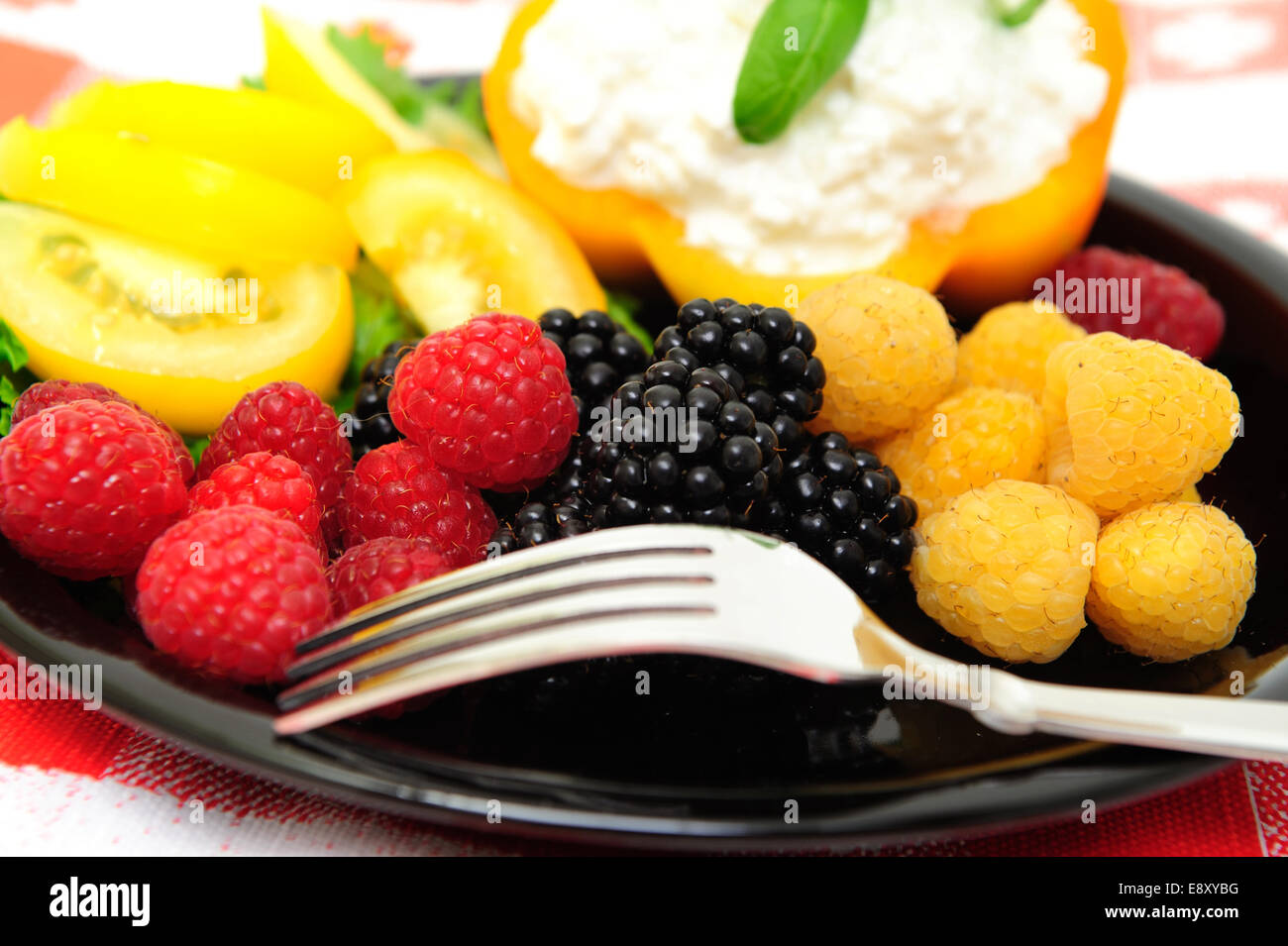 Low Calorie Berry Salad Stock Photo