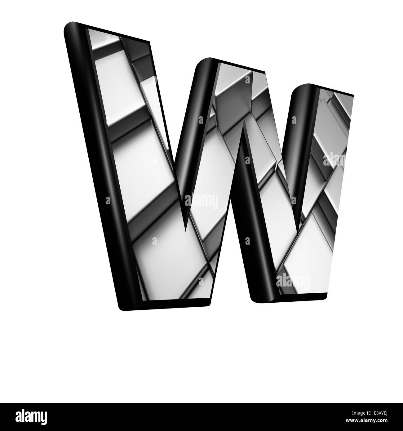 3d letter with architectural texture - W Stock Photo - Alamy