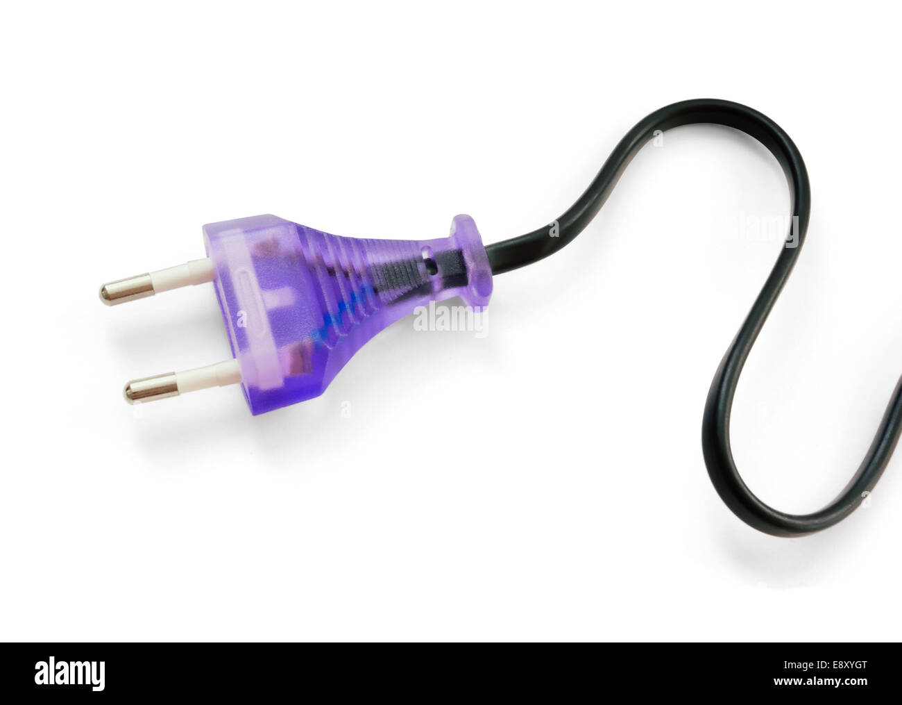 violet electric plug Stock Photo