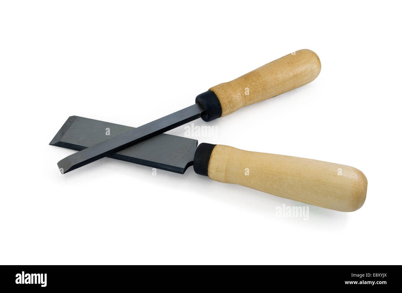 chisels with wooden handles Stock Photo